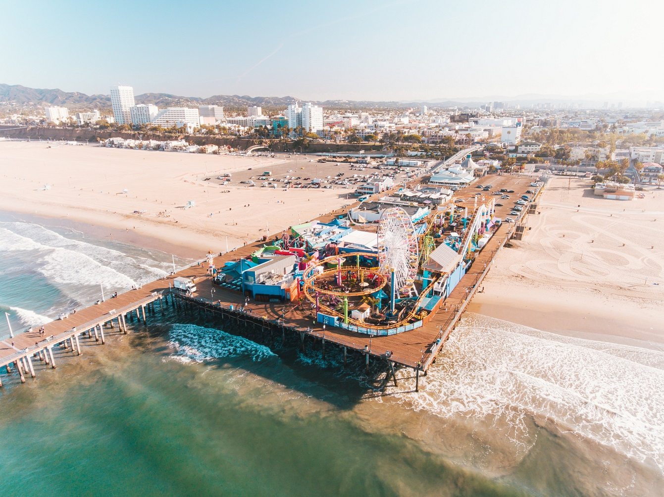 Aerial view of the Santa Monica pier