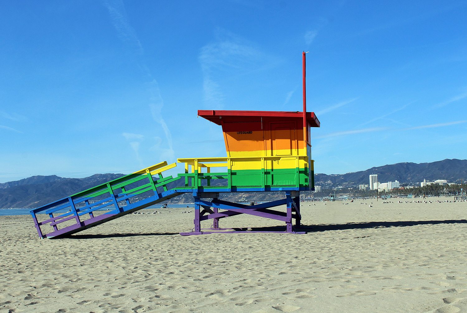 Gay pride on the beach in Santa Monica.